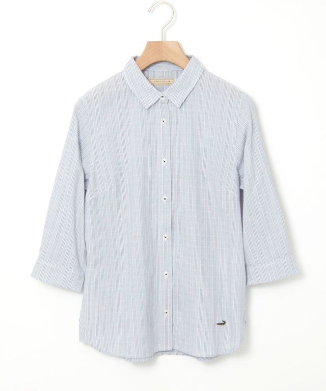 ドビー素材 七分袖 ブラウス