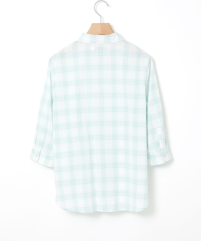 ドビー素材 七分袖 ブラウス