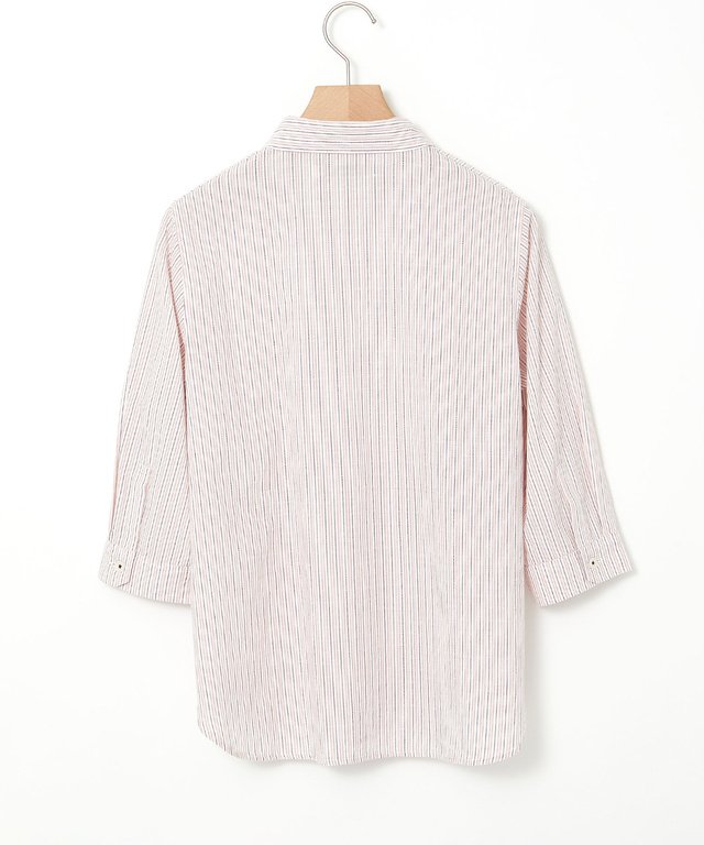 ドビー素材 七分袖 ブラウス