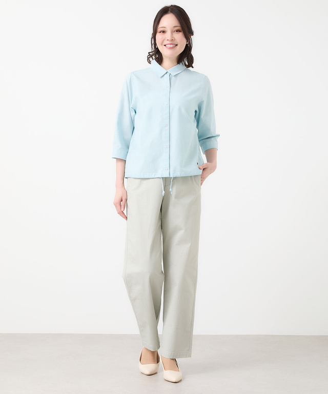 メッシュ 七分袖 ブラウス