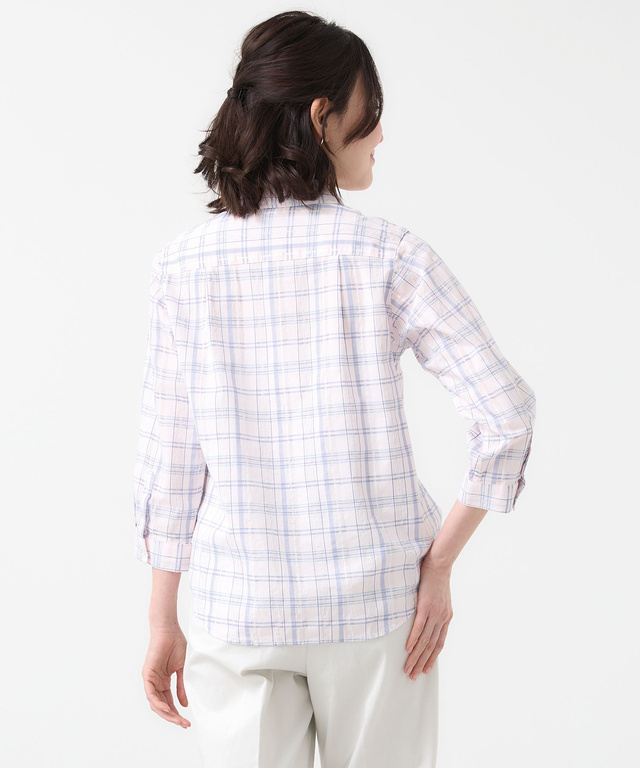 スノーコットン 七分袖 ブラウス【接触冷感】