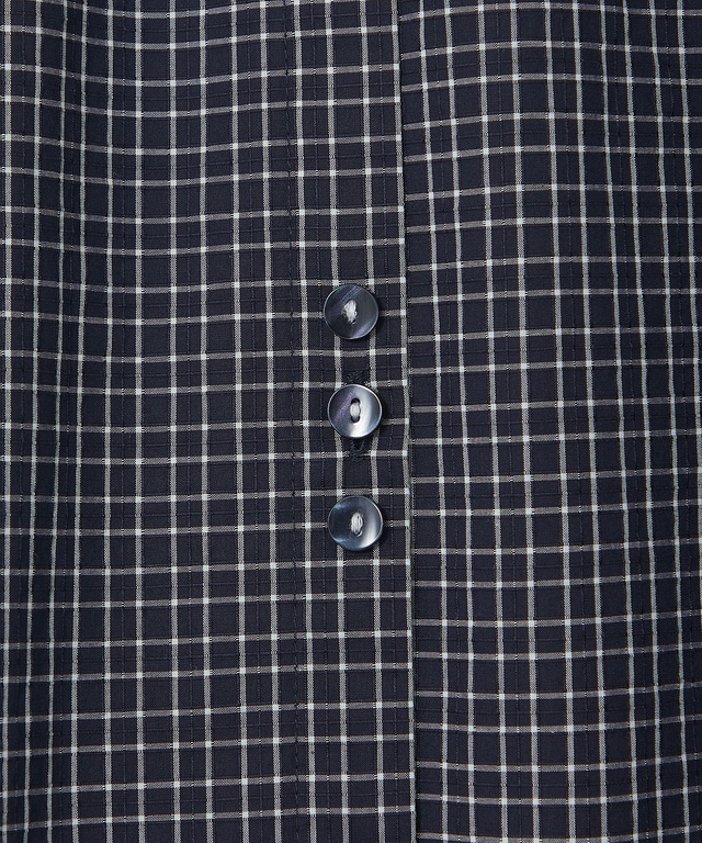 スノーコットン ミニチェック ブラウス【接触冷感】