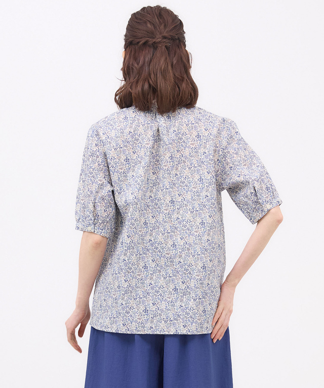 小花柄 シャーリング ブラウス【オンラインショップ・一部店舗限定】