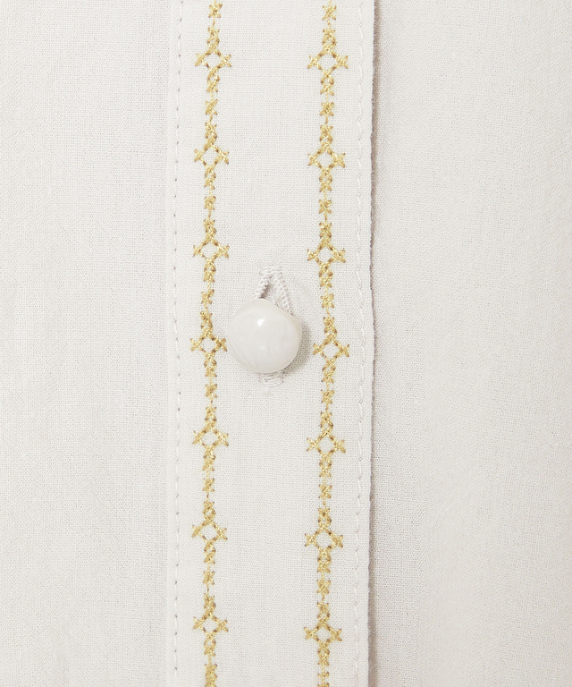 スタンドカラー 刺繍 ブラウス