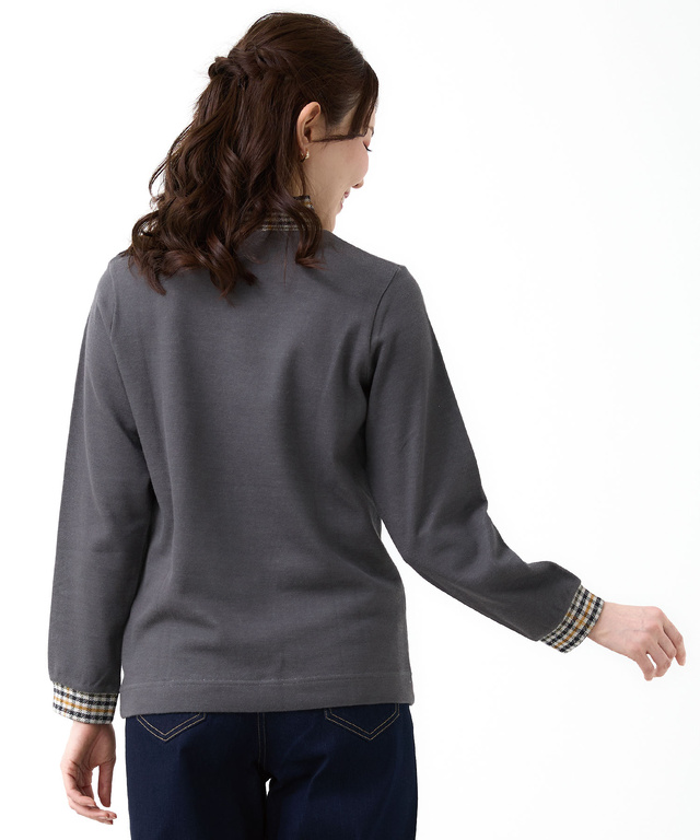 クロコダイルタータンジャカード チェック カットソー