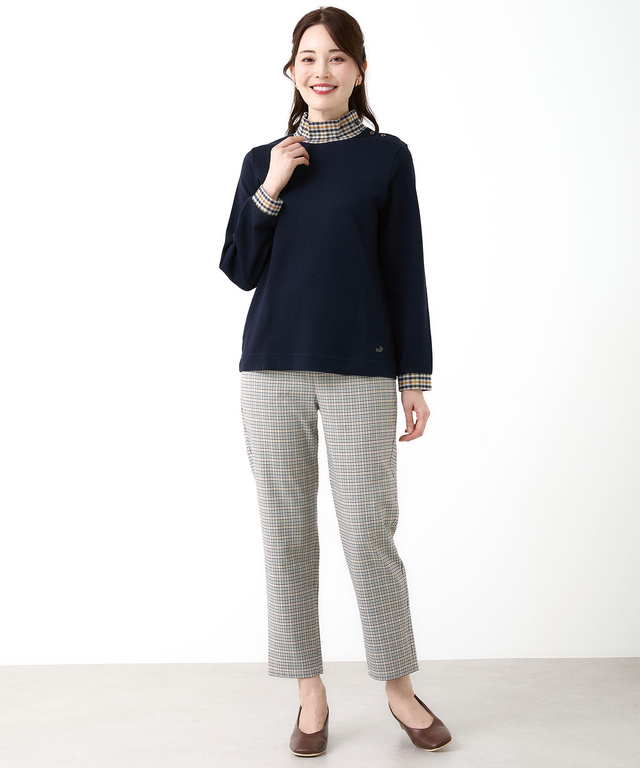 クロコダイルタータンジャカード チェック カットソー