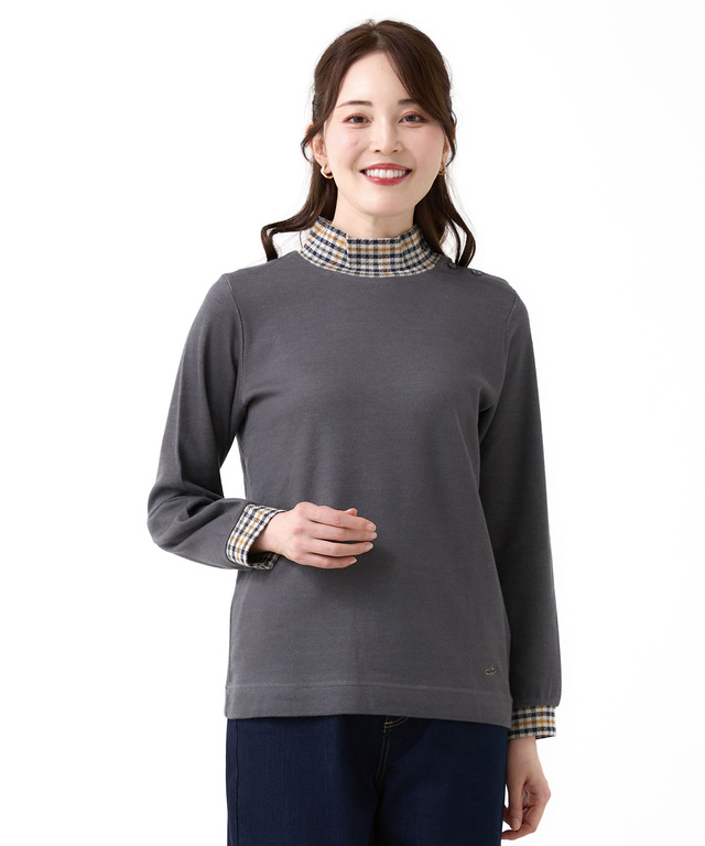 クロコダイルタータンジャカード チェック カットソー