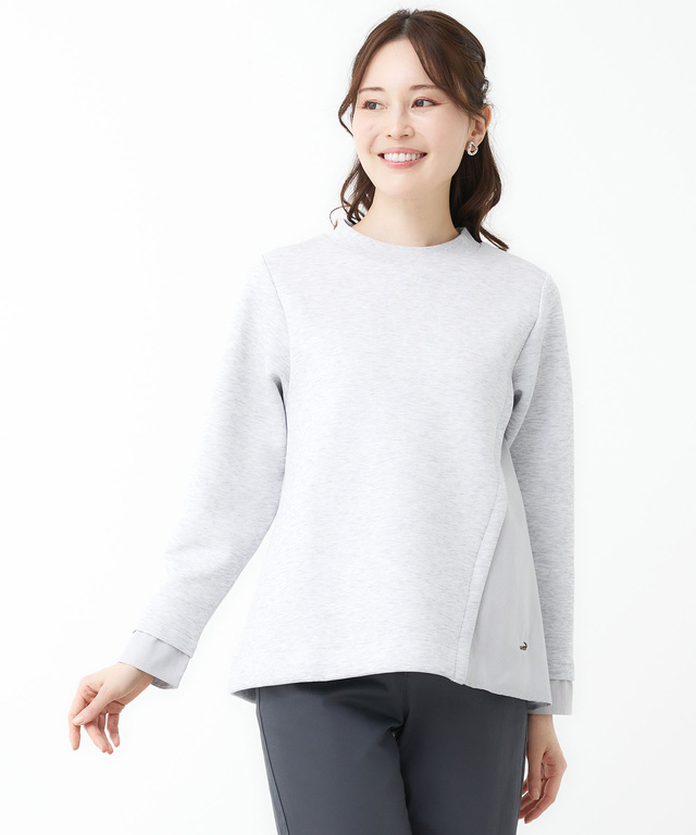 コットンブレンド 布帛ドッキング トレーナー