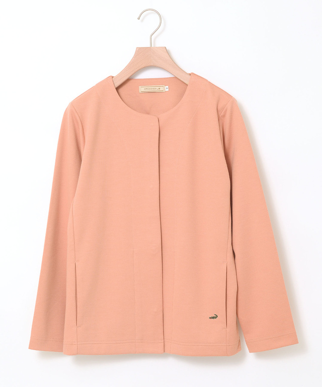 ツイル調 ノーカラー ジャケット