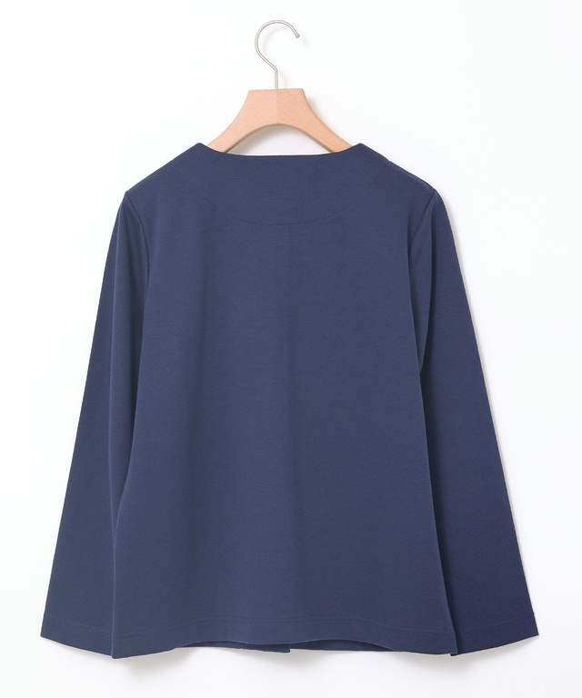 ツイル調 ノーカラー ジャケット