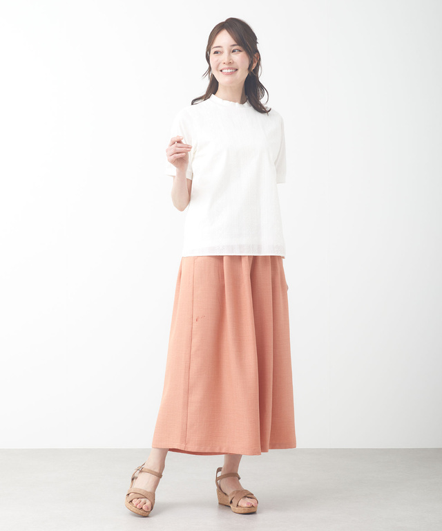 レース刺繡 ドッキング カットソー