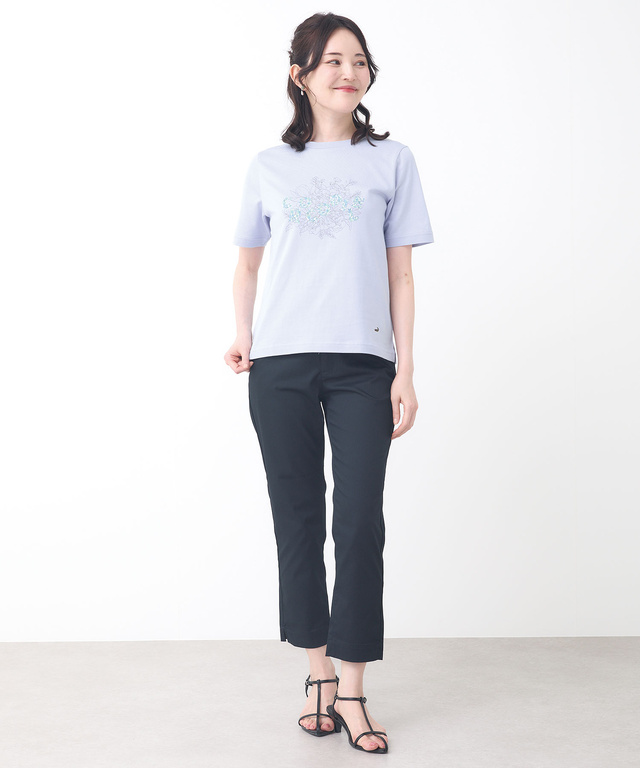 コットン フラワープリント Tシャツ