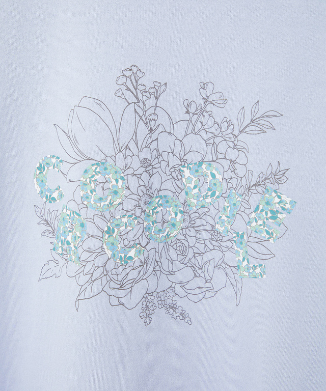 コットン フラワープリント Tシャツ
