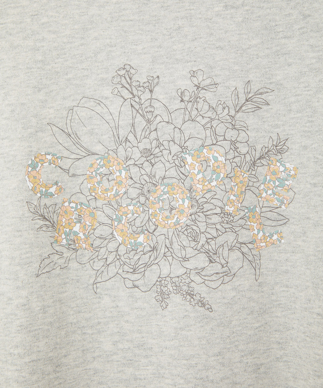 コットン フラワープリント Tシャツ