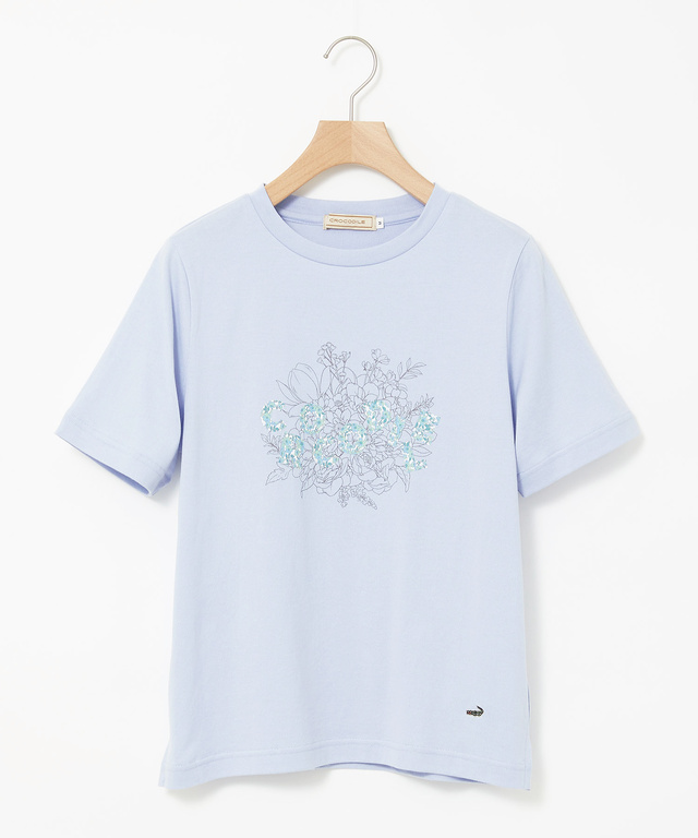 コットン フラワープリント Tシャツ
