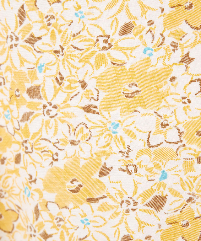 花柄 七分袖 ハイネックカットソー