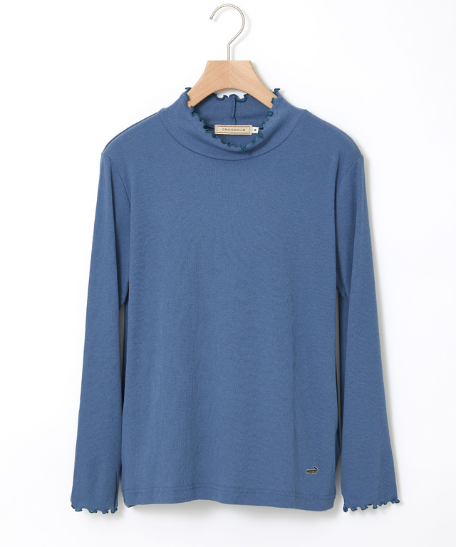 メロー ハイネック リブカットソー