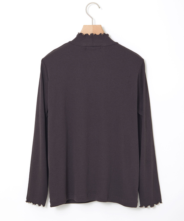 メロー ハイネック リブカットソー