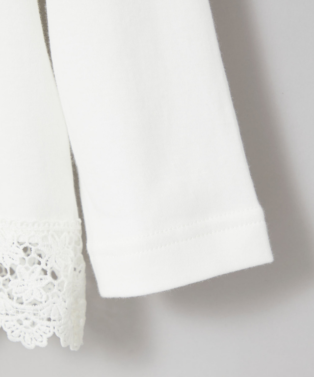 裾レース ハイネック プルオーバー