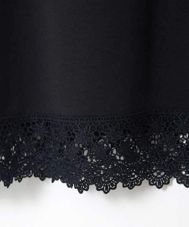 裾レース ハイネック プルオーバー