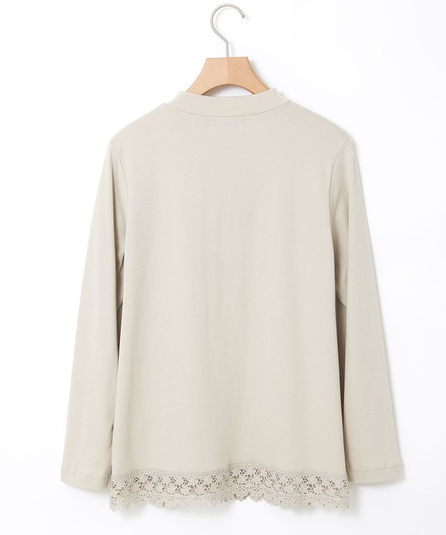 裾レース ハイネック プルオーバー