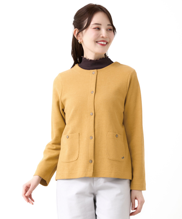 杢調 クルーネック カーディガン