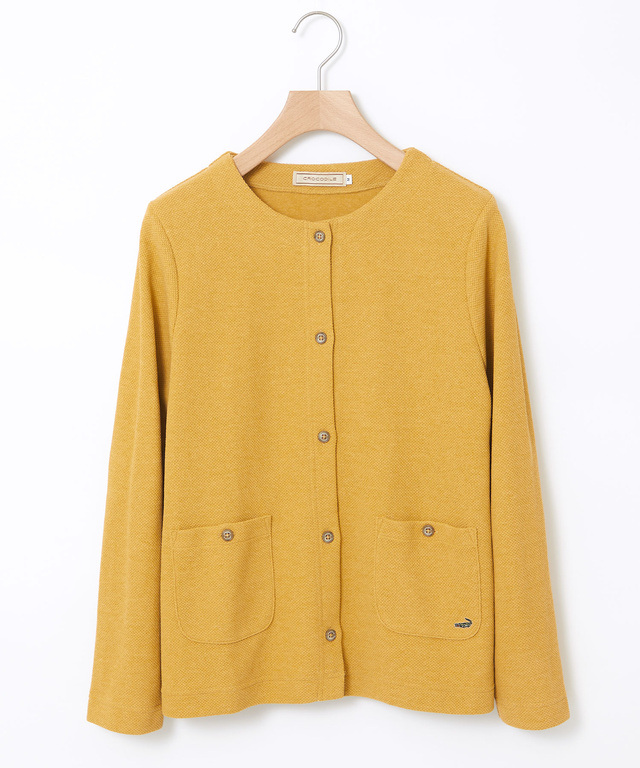 杢調 クルーネック カーディガン