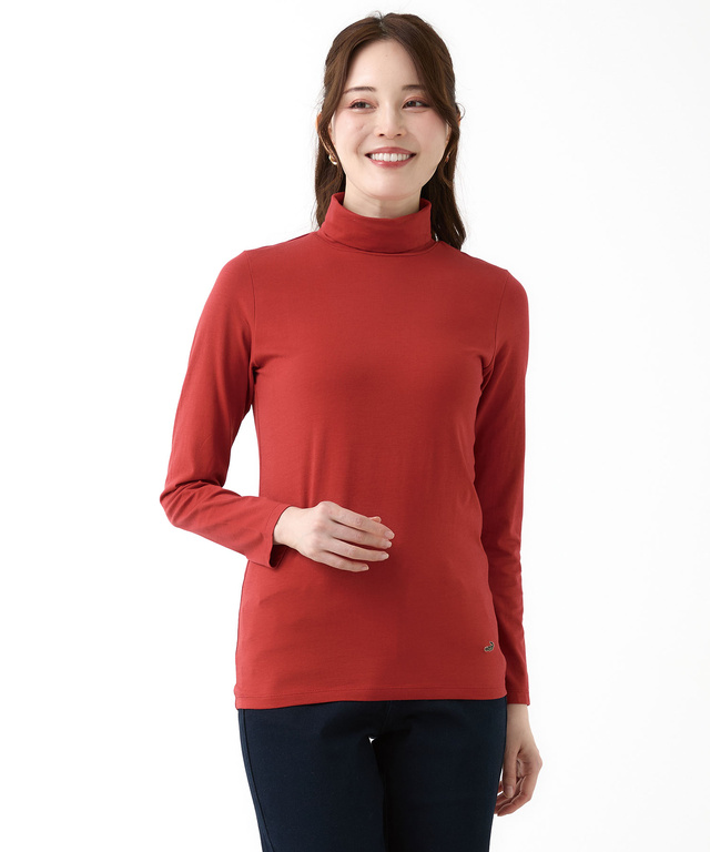 天竺 タートルネック プルオーバー