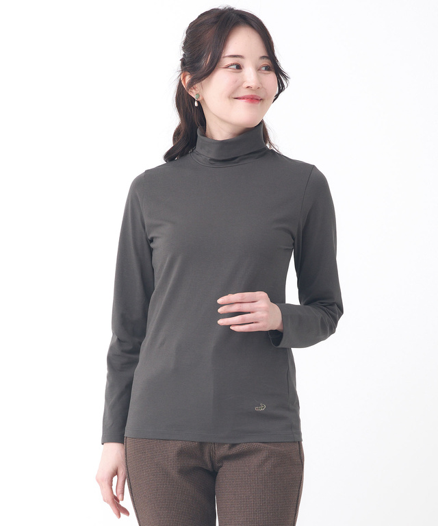 天竺 タートルネック プルオーバー