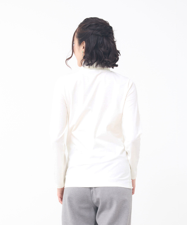 天竺 タートルネック プルオーバー