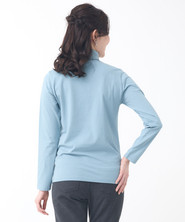 天竺 タートルネック プルオーバー