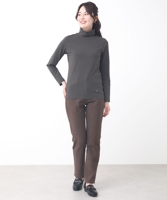 天竺 タートルネック プルオーバー