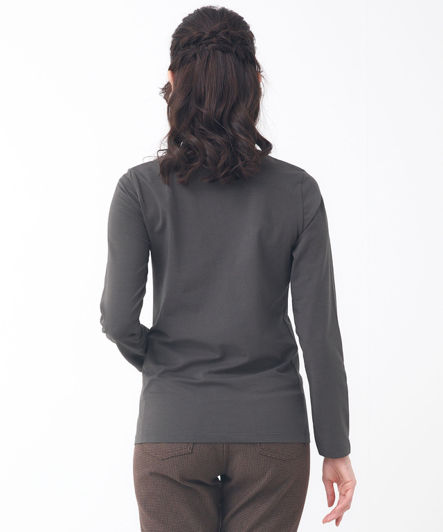 天竺 タートルネック プルオーバー