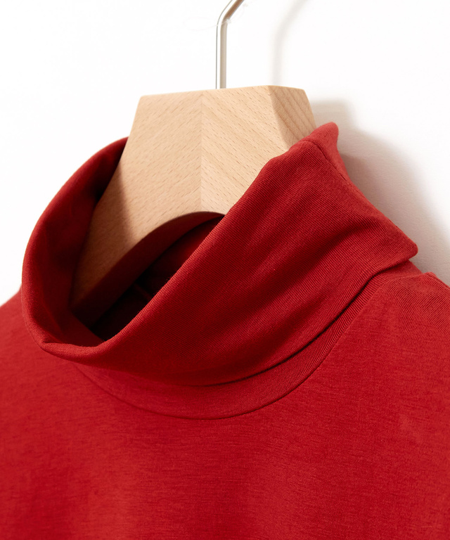 天竺 タートルネック プルオーバー