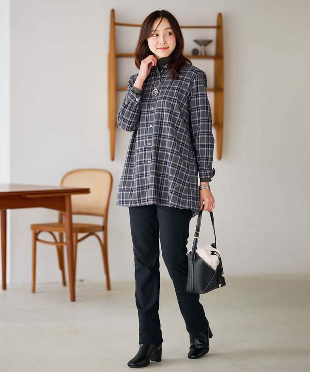 天竺 タートルネック プルオーバー