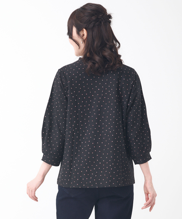 幾何学模様 ギャザー カットソー