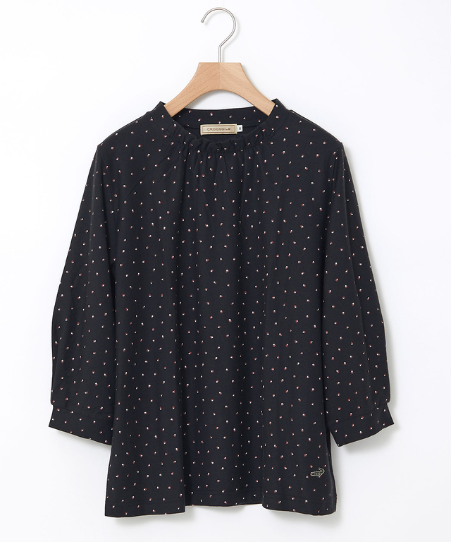 幾何学模様 ギャザー カットソー