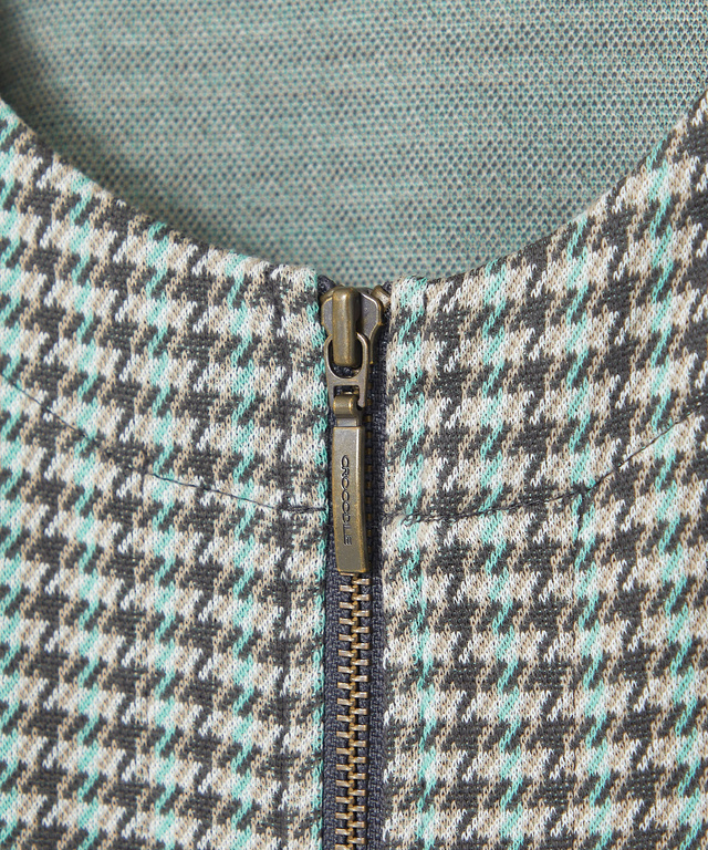 柄切り替え カット カーディガン