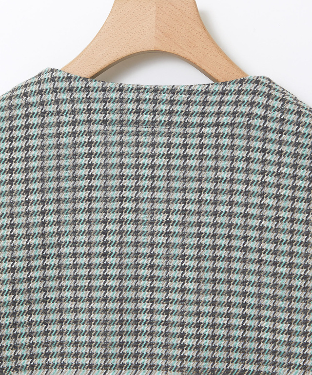 柄切り替え カット カーディガン