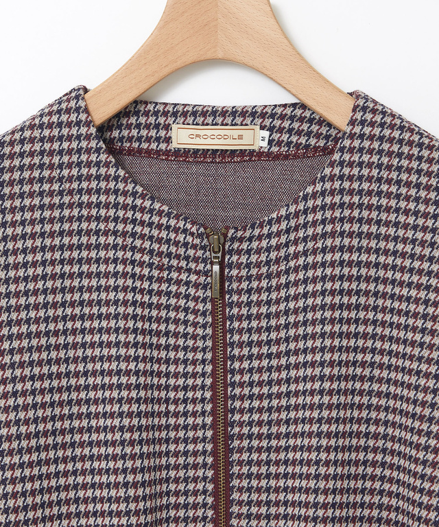 柄切り替え カット カーディガン