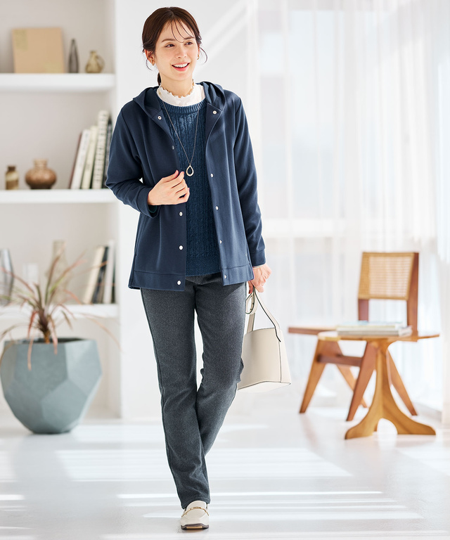  ボタン開き パーカー