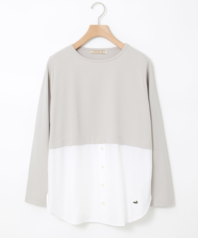 布帛ドッキング カットソー