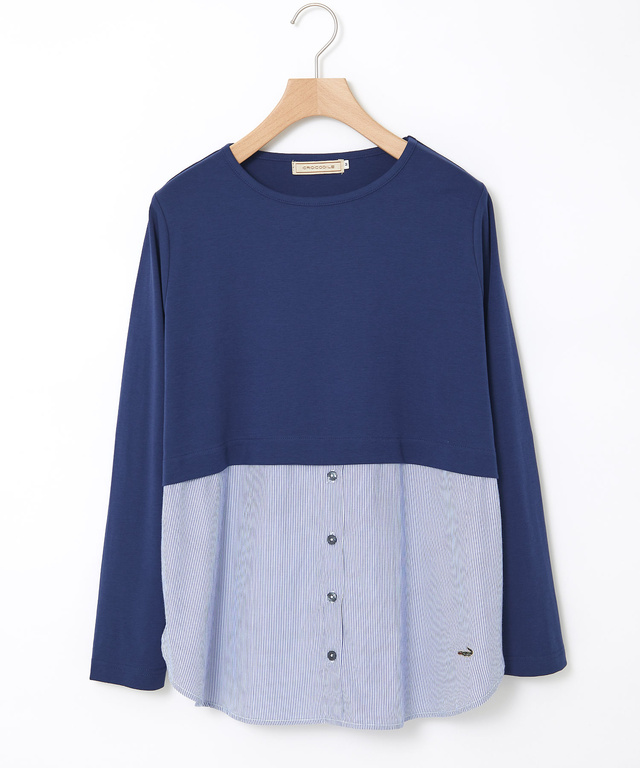 布帛ドッキング カットソー