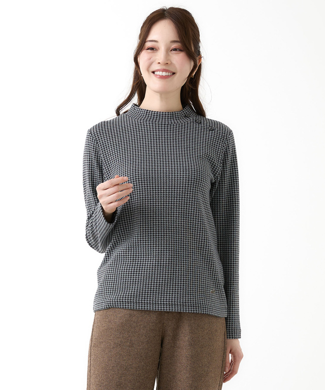 ジャカード ハイネック カットソー