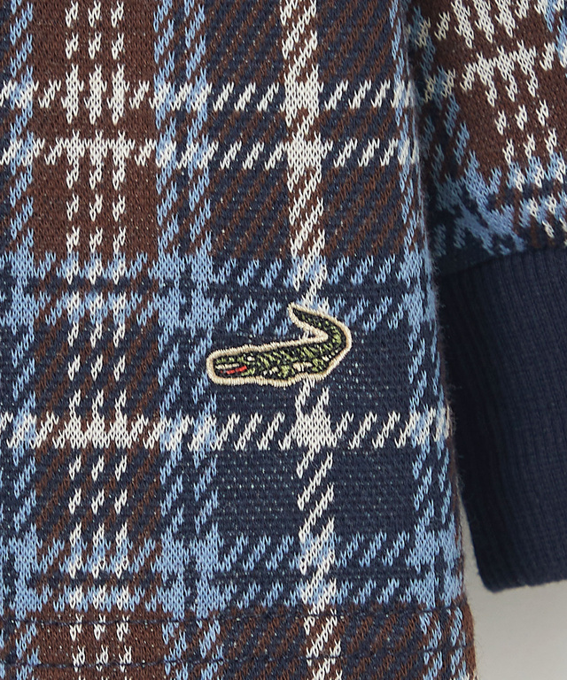 チェック柄 リブ配色 プルオーバー