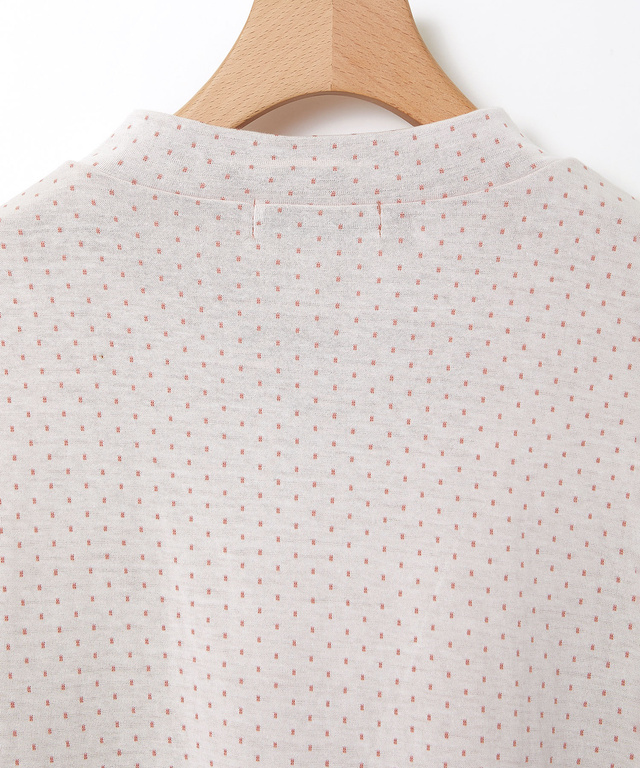 ドット柄 ハイネック プルオーバー