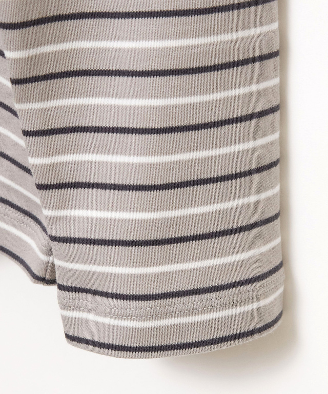 ボーダー ハイネック カットソー【ウガンダ オーガニック コットン】