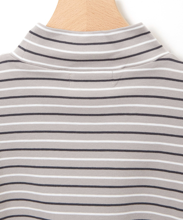 ボーダー ハイネック カットソー【ウガンダ オーガニック コットン】