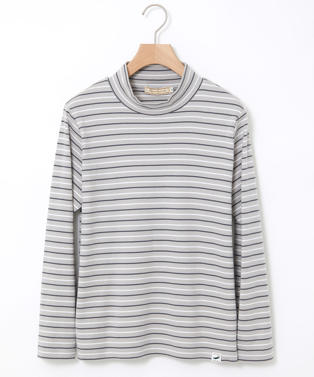 ボーダー ハイネック カットソー【ウガンダ オーガニック コットン】