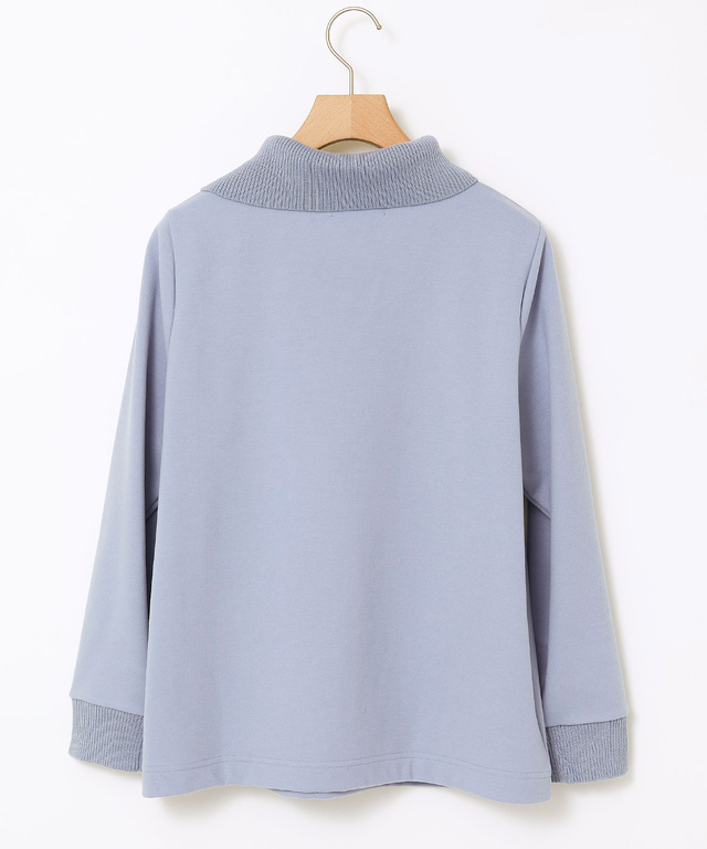 起毛 襟ニット カットソー